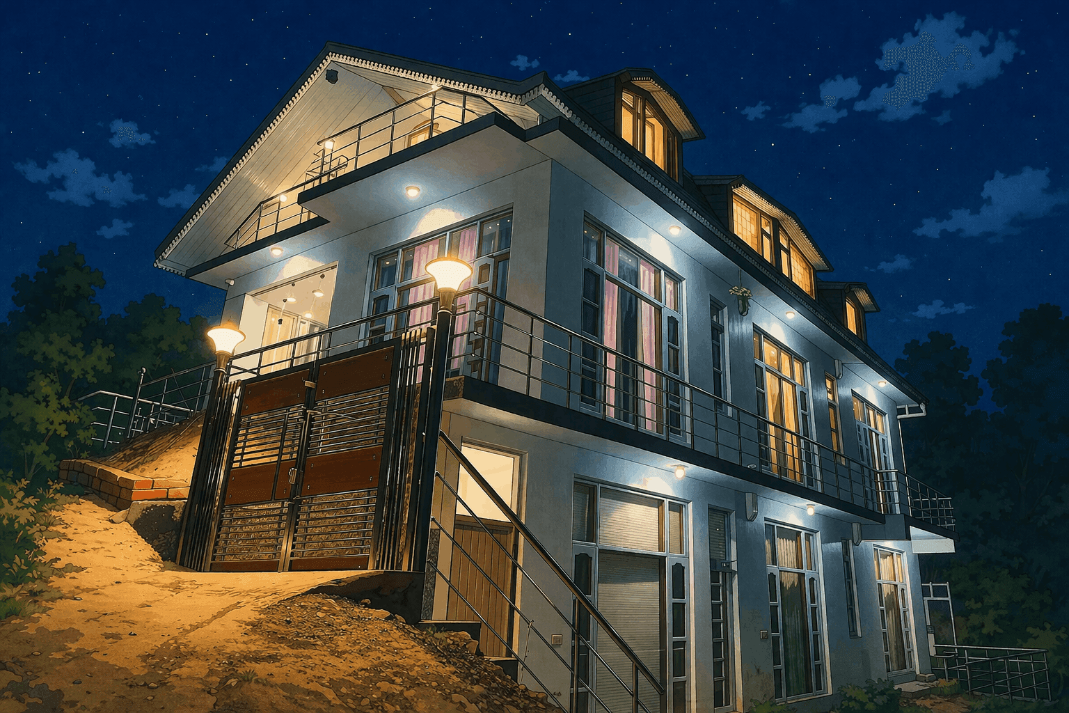 Luxury wooden cabin interior at The Retreat Cottage Dharampur Kasauli